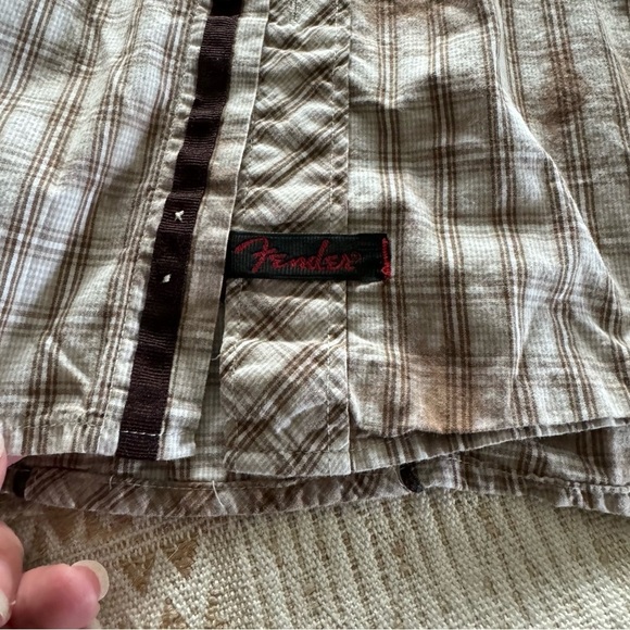 Vintage Y2K Fender Guitar Button Down Long Sleeve Garage Band Shirt - Picture 6 of 9